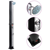 Solar Shower Black and Silver PVC, Aluminum, Brass