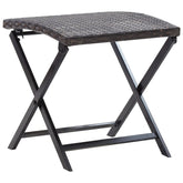 Stool Brown PE rattan, Powder-coated steel Compact Foldable