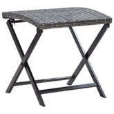 Stool Grey PE Rattan Small Foldable Stool Square