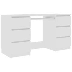 Writing Desk White Engineered Wood Medium Durable Writing Desk