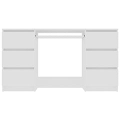 Writing Desk White Engineered Wood Medium Durable Writing Desk