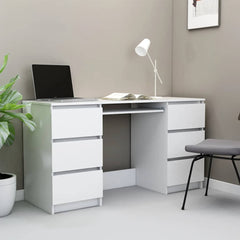 Writing Desk White Engineered Wood Medium Durable Writing Desk