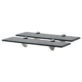 Floating Shelf Set of 2 Black Tempered safety glass 15.7x3.9 in
