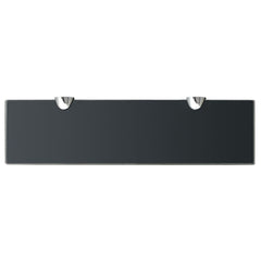 Floating Shelf Set of 2 Black Tempered safety glass 15.7x3.9 in