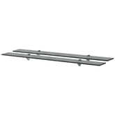 Floating Shelf Set of 2 Black Tempered safety glass 39.4x7.9 in