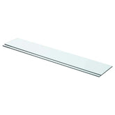 Glass Panel Set of 2 Clear Tempered glass 27.6 in x 4.7 in