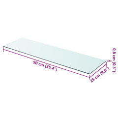 Glass Panel Set of 2 Clear Tempered glass 35.4 x 9.8 in Durable