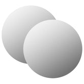 Set of two 15.8-inch round glass wall mirrors.