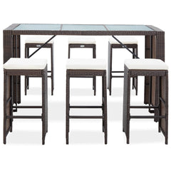Garden Bar Set Brown, Cream White
