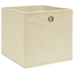 Storage Box Set of 4 Cream Non-woven fabric (100% polyester)