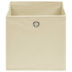Storage Box Set of 4 Cream Non-woven fabric (100% polyester)