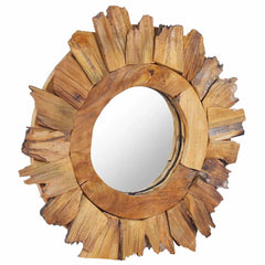 Mirror Teak Teak wood and glass 15.7 in diameter