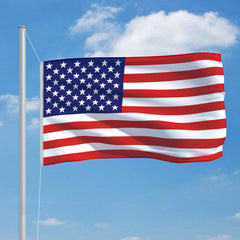 Bostome US flag with reinforced edges on a 20.3' aluminum flagpole kit for outdoor display.