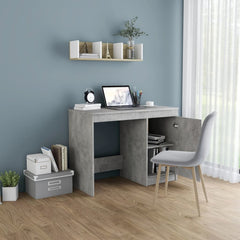 Desk Concrete Grey Engineered Wood Desk Rectangular Modern