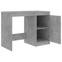 Desk Concrete Grey Engineered Wood Desk Rectangular Modern