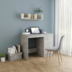 Desk Concrete Grey Engineered Wood Desk Rectangular Modern