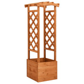 Firwood trellis planter with arch, measuring 19.3x15.4x51.2 inches.