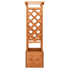 Firwood trellis planter with arch and rectangular base, measuring 19.3x15.4x51.2 inches.