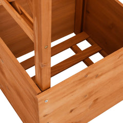 Wooden firwood trellis planter with arch, measuring 19.3x15.4x51.2 inches.