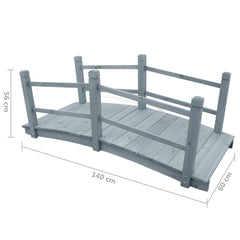 Garden Bridge Grey Solid Firwood 55.1 x 23.6 x 22.0 in Durable