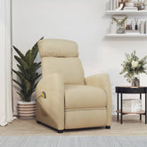 Massage Chair Cream Fabric (100% polyester), Plywood, Iron, Foam