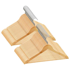 Hanger Set of 50 Light brown Hardwood, Metal Standard Rotatable
