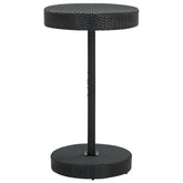 Garden Table Black PE rattan, Powder-coated steel Counter Height