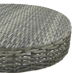 Garden Table Grey PE rattan, powder-coated steel Medium Durable