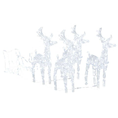 Reindeer And Sleigh Christmas Decoration Cool White