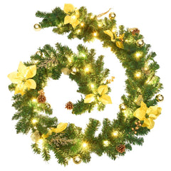 Christmas Garland Green and Gold PVC 8.9 feet Christmas Garland