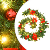 Christmas Garland Green and red PVC 8.9ft Christmas Garland