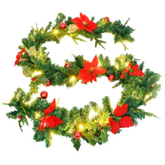 Christmas Garland Green and red PVC 8.9ft Christmas Garland