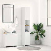 Bathroom Cabinet White Engineered Wood Tall Bathroom Cabinet
