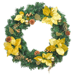 Christmas Wreath Green and gold PVC 23.6 in Decorative Inlays