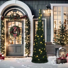 Pop-up Christmas Tree Green PVC 7 ft Collapsible