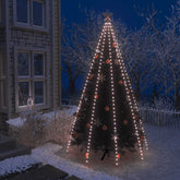 Net of 400 warm white LED lights designed for Christmas trees, shown illuminating a snowy outdoor tree.