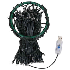 Bostome Christmas tree net lights with 500 warm white LEDs and USB connector.