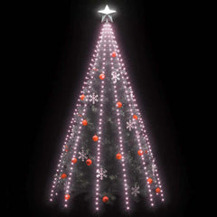 Net of 500 warm white LED lights designed for draping over a 196.9-inch Christmas tree.