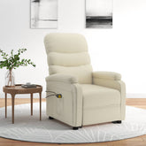 Stand up Massage Chair Cream White Faux Leather