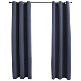 Blackout Curtains with Rings 2 pcs Anthracite 37x63 Fabric
