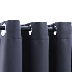Blackout Curtains with Rings 2 pcs Anthracite 37x63 Fabric