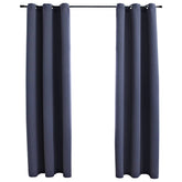 Blackout Curtains with Rings 2 pcs Anthracite 37x84 Fabric