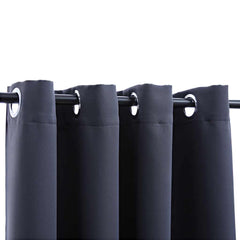 Blackout Curtains with Rings 2 pcs Anthracite 54x84 Fabric