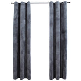 Blackout Curtains with Rings 2 pcs Anthracite 37x84 Velvet