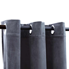 Blackout Curtains with Rings 2 pcs Anthracite 37x84 Velvet
