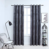 Blackout Curtains with Rings 2 pcs Anthracite 54x84 Velvet