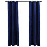 Blackout Curtains with Rings 2 pcs Navy Blue 37x63 Velvet