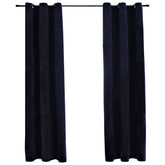 Blackout Curtains with Rings 2 pcs Black 37x63 Velvet