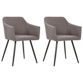 Dining Chair Set of 2 Taupe Fabric (100% polyester), metal