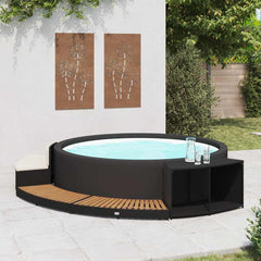 Spa Surround Black and Natural Wood